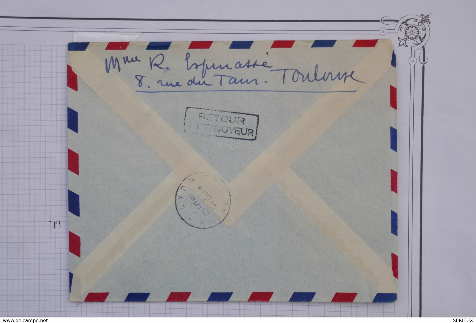 AH3 FRANCE  BELLE LETTRE   1953  IER VOL TOULOUSE  PARIS POUR LYON +VIGNETTE+AEROPHILATELIE+AFF. PLAISANT - 1960-.... Lettres & Documents