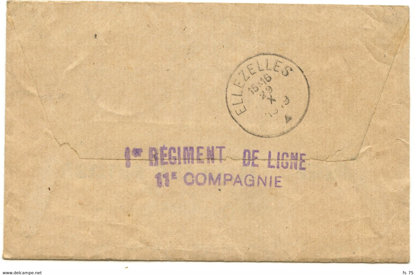 BELGIQUE - LOT DE 4 LETTRES AVEC TEXTE D'UN SOLDAT BELGE A EN-TETE Y.M.C.A., 1919 - Belgische Armee
