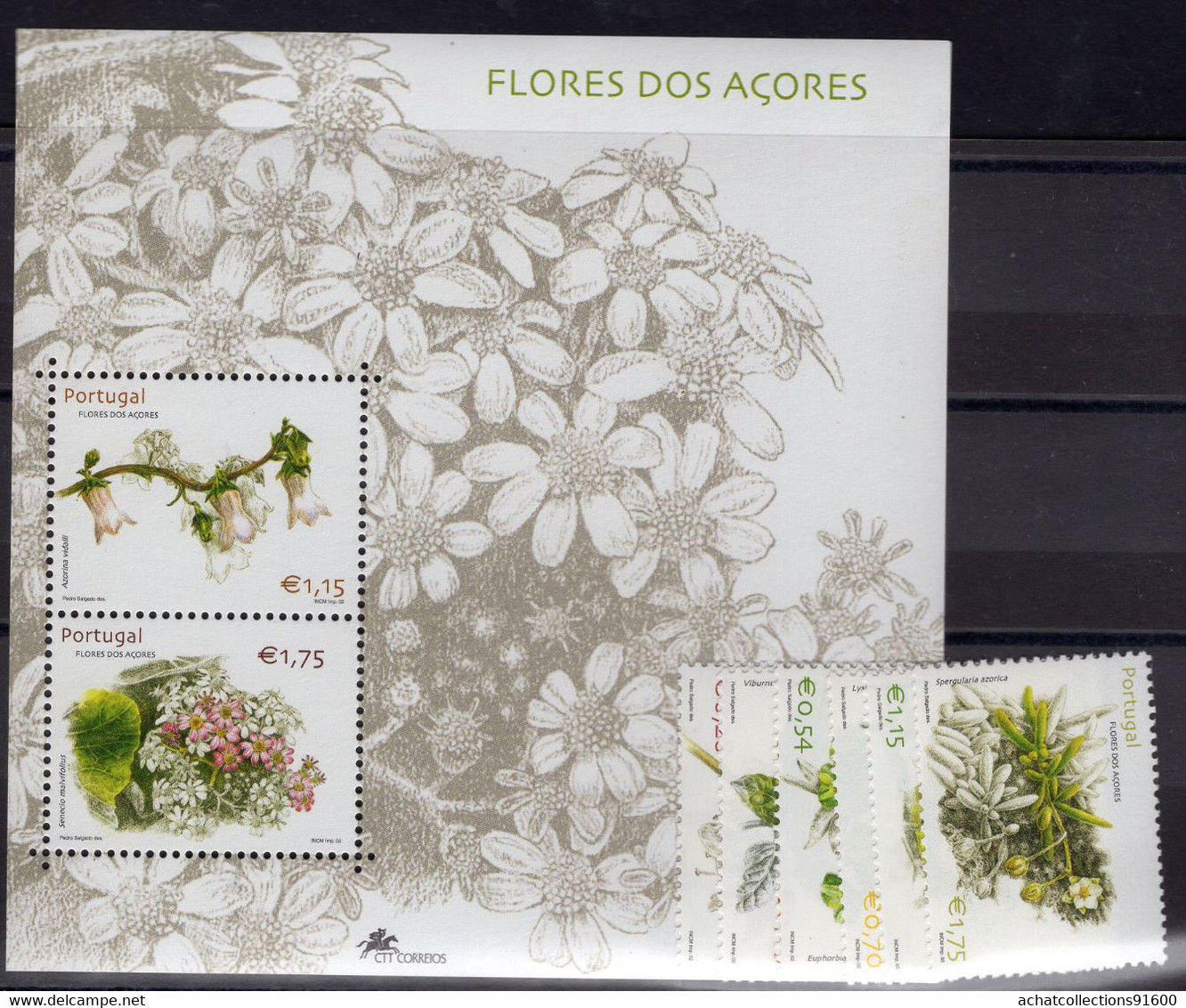 Açores - Fleurs - YT N° 474//479 + BF N° 24 Neufs Sans Charnière. TB - Azores