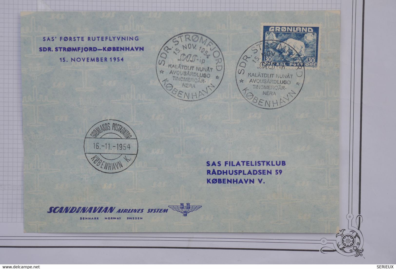 AH4 GRONLAND  BELLE LETTRE   1954  KOPENHAVN++A VOIR +AEROPHILATELIE+AFF. PLAISANT - Poststempel