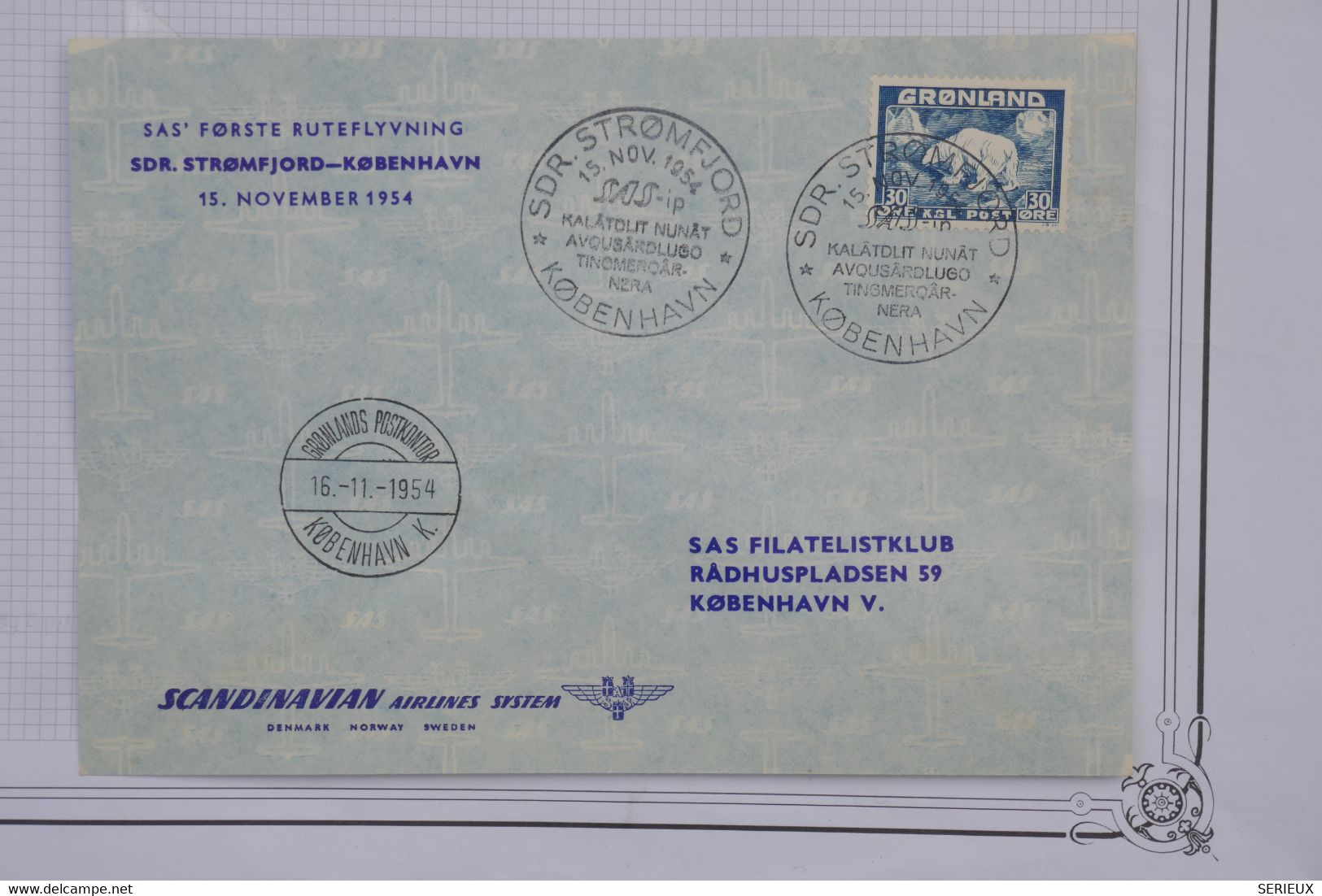 AH4 GRONLAND  BELLE LETTRE   1954  KOPENHAVN++A VOIR +AEROPHILATELIE+AFF. PLAISANT - Postmarks