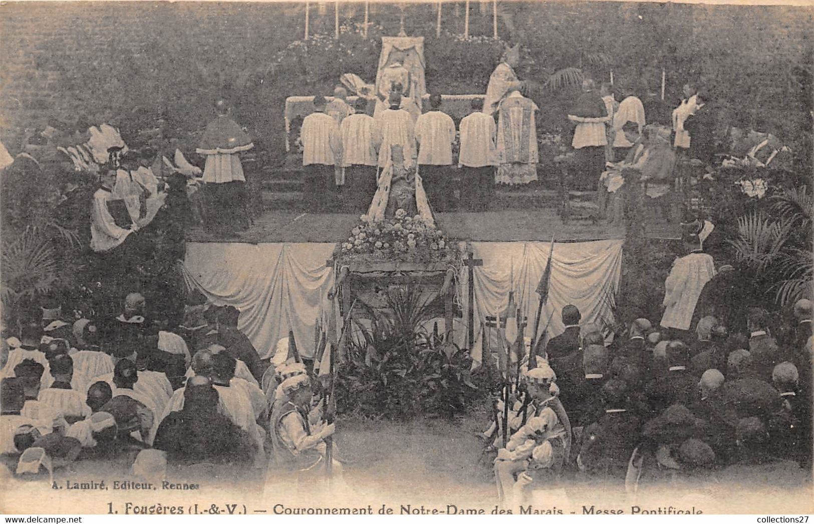 35-FOUGERES- COURONNEMENT DE NOTRE-DAME DES MARAIS- MESSE PONTIFICALE - Fougeres