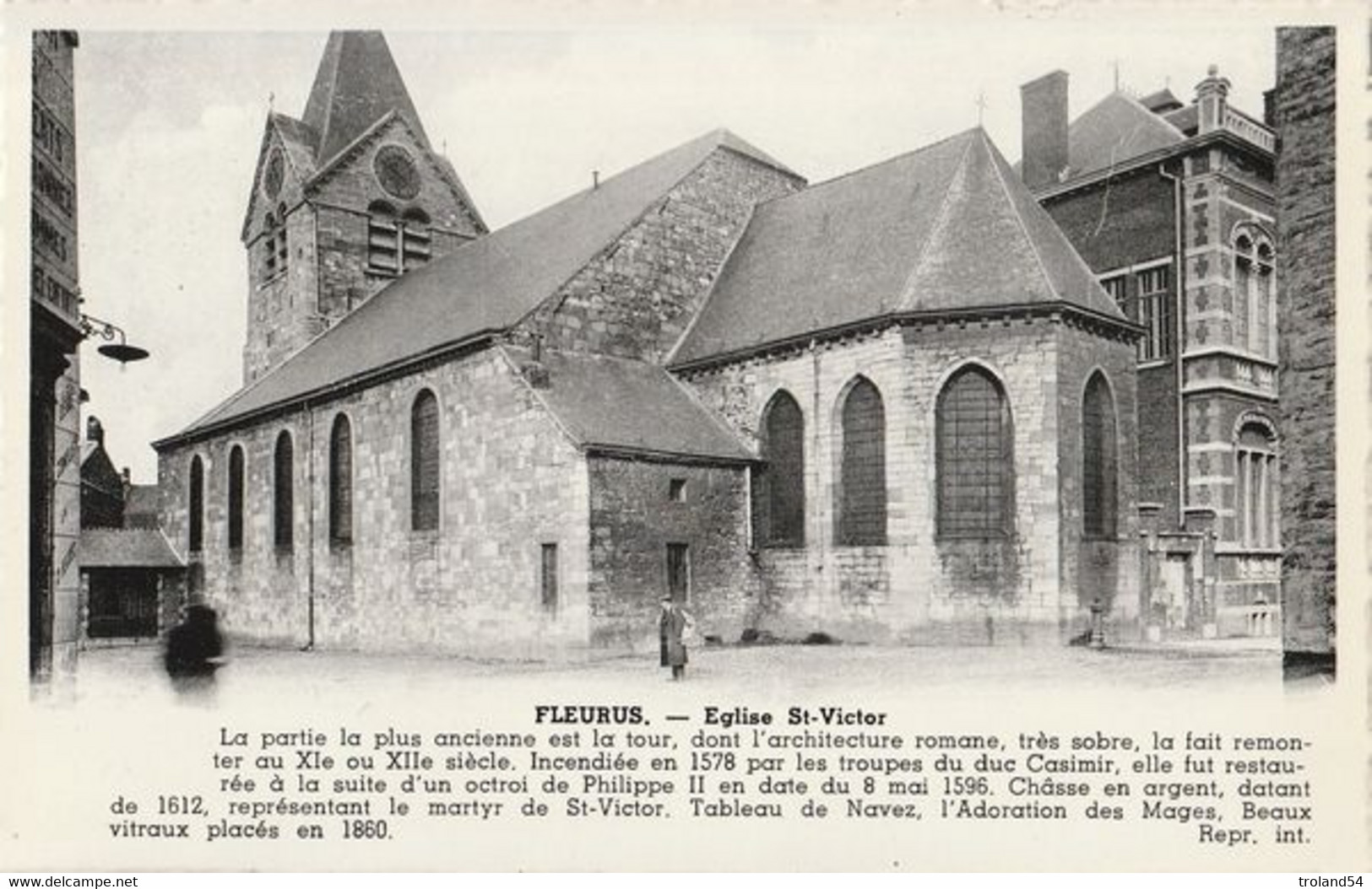 CP, FLEURUS, église St-Victor, Editions P.I.B BRUX - Fleurus