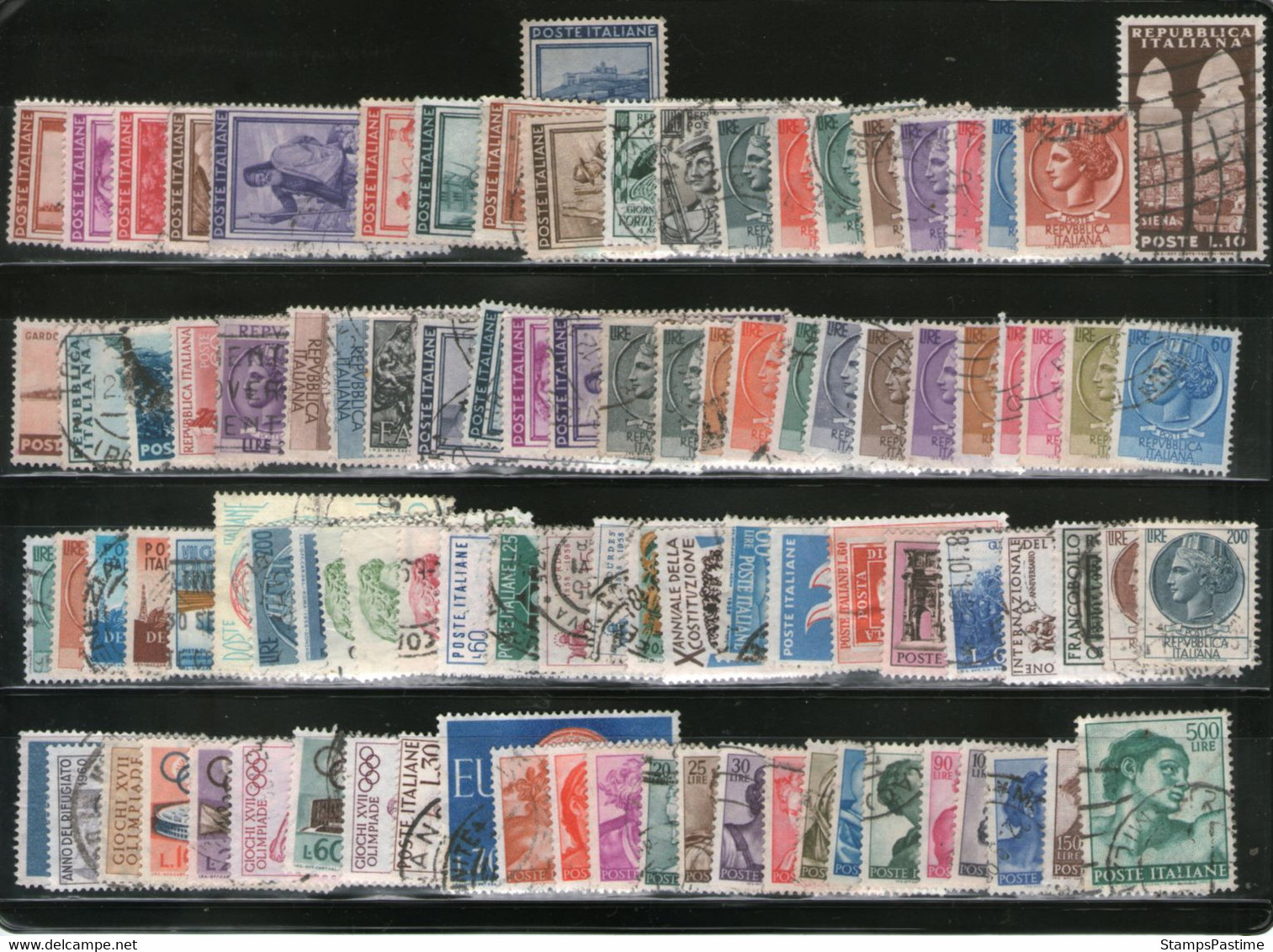 ITALIA (ITALY) Colección De Más 240 Sellos Usados Años 1863-1998 – Valorizada En Catálogo € 106,10 - Lotti E Collezioni