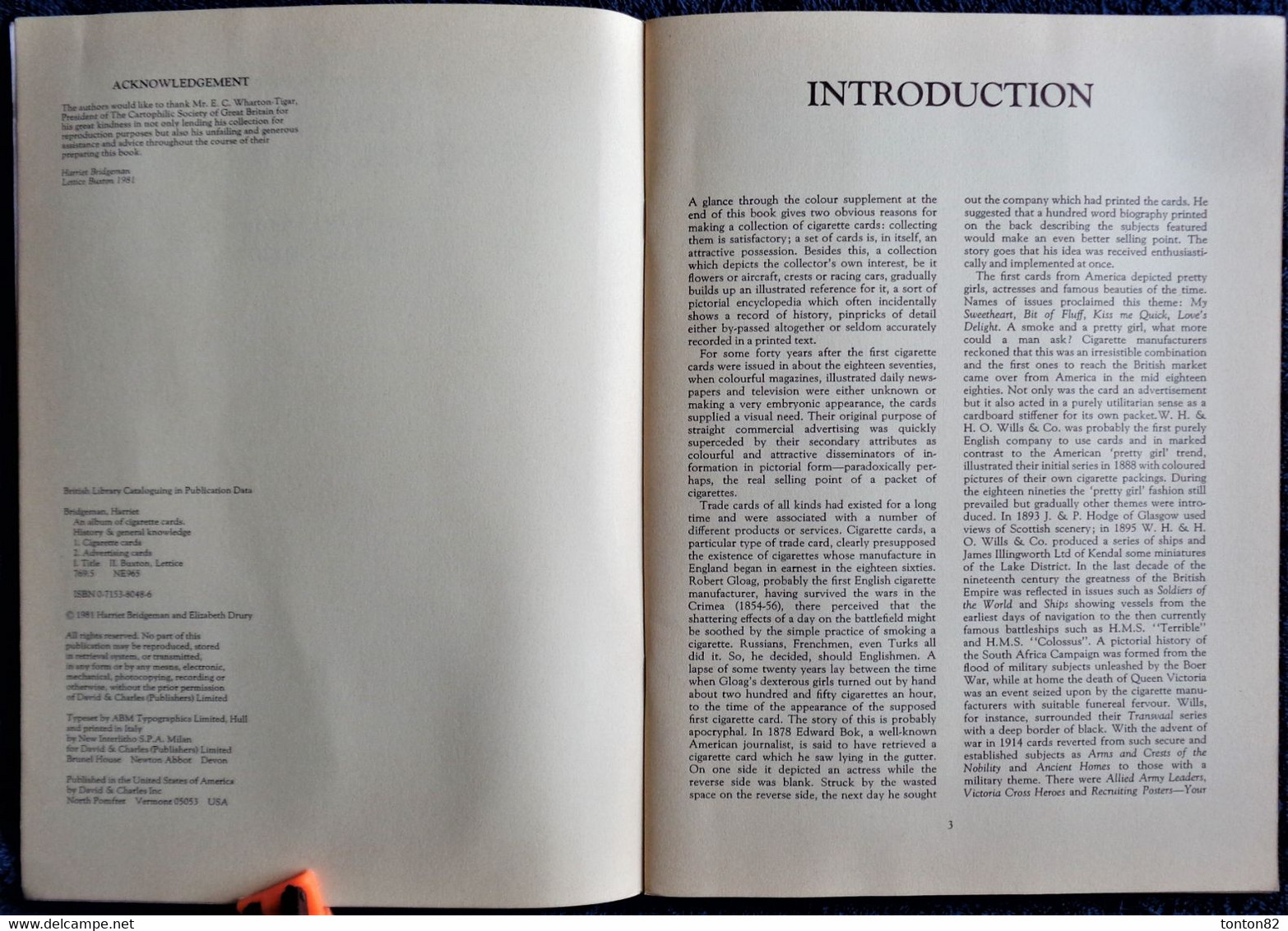 An Album Of CIGARETTES CARDS - History & General Knowledge - Album D'Images - ( 1981 ) . - Livres Illustrés