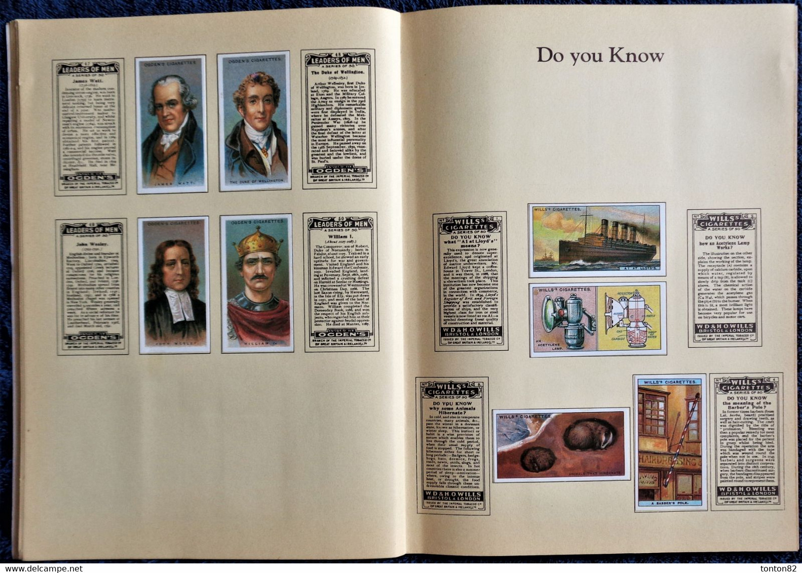 An Album of CIGARETTES CARDS - History & General Knowledge - Album d'Images - ( 1981 ) .