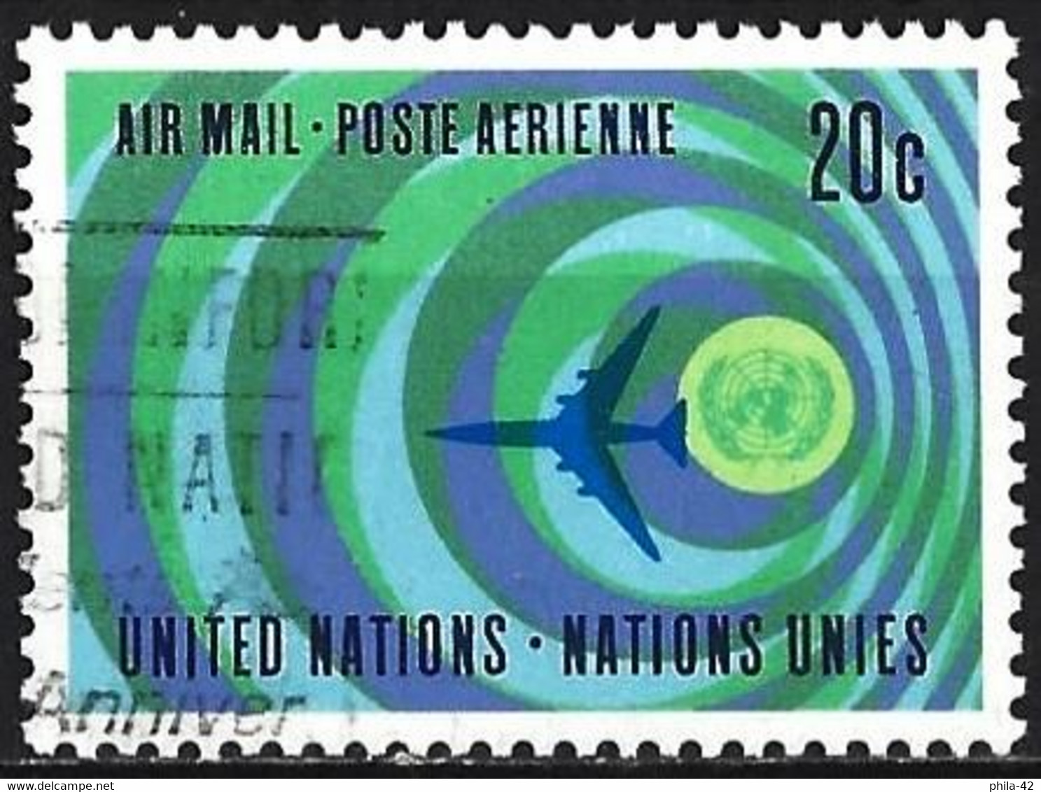 United Nations (New York) 1968 - Mi 202 - YT Pa 13 ( Plane ) Airmail - Luftpost