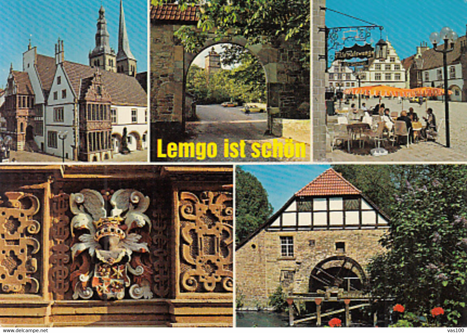 CPA LEMGO- DIFFERENT VIEWS, TOWN HALL, GATE, SQUARE, ARCHITECTURAL DETAIL, WATER MILL, CAR - Lemgo