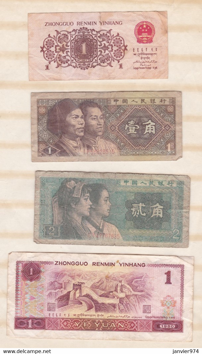 26 Billets Chinoises , Billets ayant circulés, 9 scans