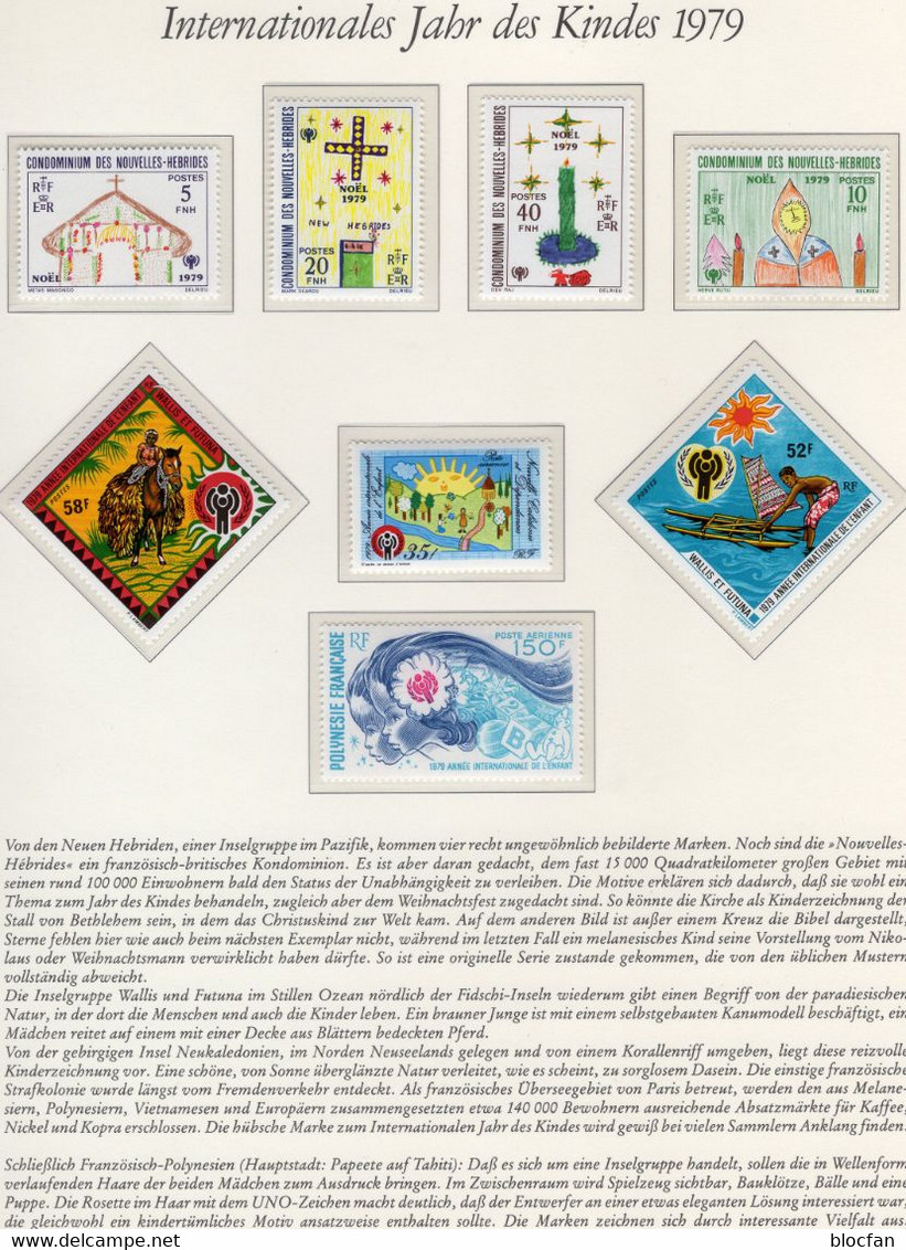 1979 Hebriden 549/2 Wallis 337/8 Caledonie 626 Polynesien 284 ** 28€ Kreuz Art Church Set Christmas Children Of Hebrides - Collections, Lots & Series