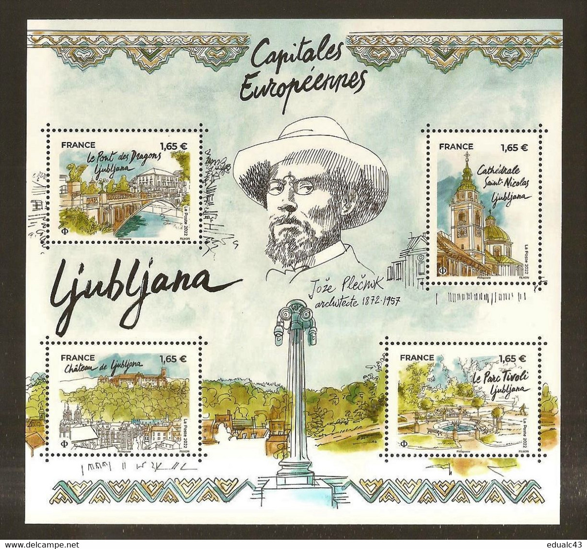 2022 - Bloc Feuillet F   LJUBLJANA  Capitale Européenne NEUF** LUXE MNH - Nuevos