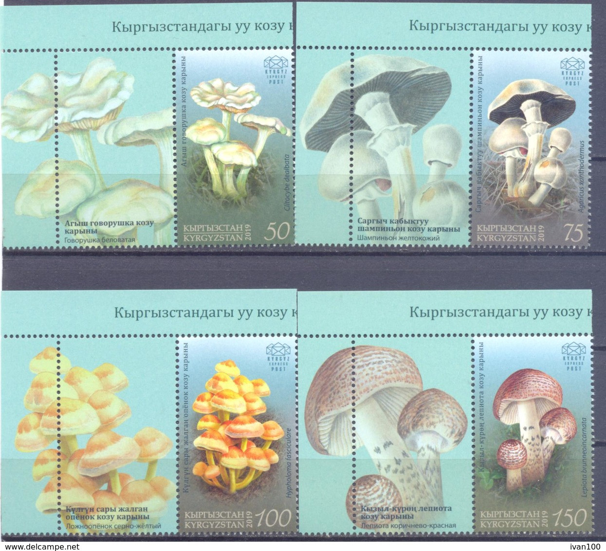 2019. Kyrgyzstan, Poisonous Mushrooms, 4v With Labels, Mint/** - Kirghizistan