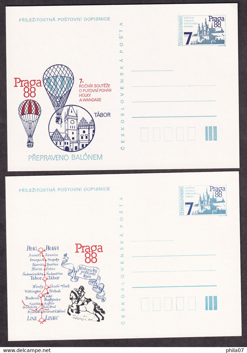 CZECHOSLOVAKIA - Lot Of 4 Unused Stationery With Nice Illustrations / As Is On Scans - Cartas & Documentos