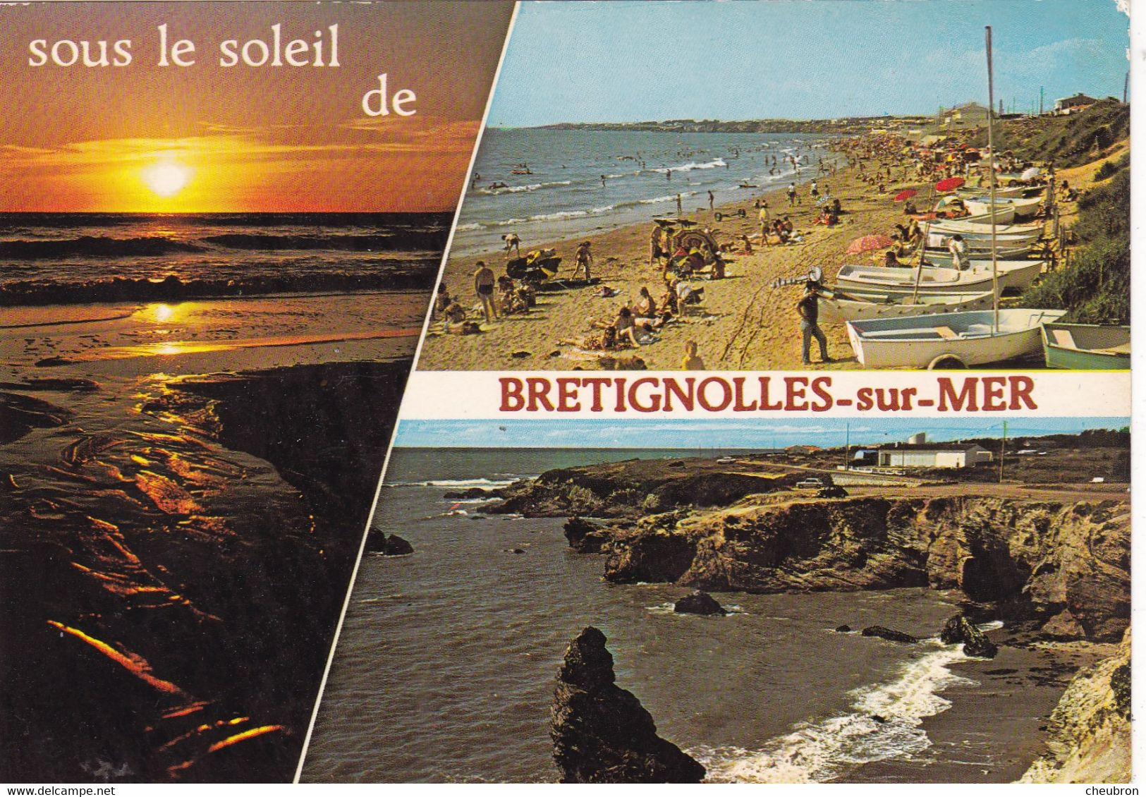 85. BRETIGNOLLES SUR MER.CPSM. MULTIVUES.  3 VUES :" SOUS LE SOLEIL DE BRETIGNOLLES SUR MER" - Bretignolles Sur Mer