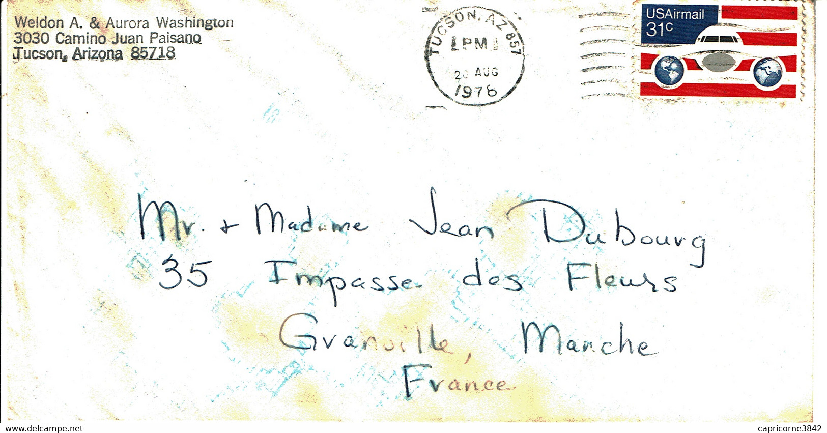 1976 - Lettre De TUCSON Pour La France -  Tp Yvert N° 84 - Postal History