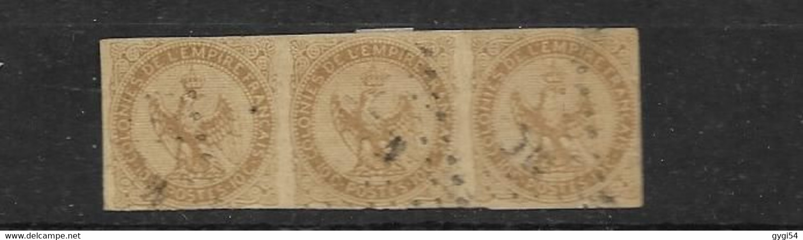 FRANCE Colonies Générales 1859 Cat Yt N° 3 X 3 - Águila Imperial