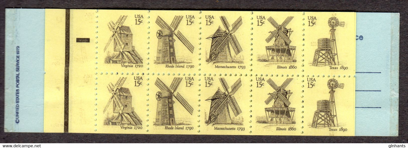 UNITED STATES USA - 1980 WINDMILLS $3 BOOKLET COMPLETE FINE MINT SG SB107 - 2. 1941-80