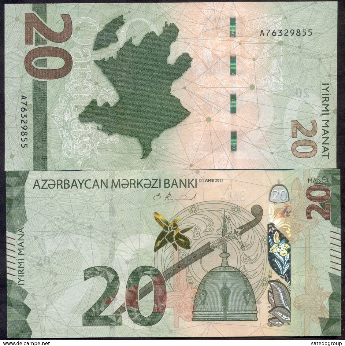 Azerbaijan 20 Manat 2021 UNC P- W41 - Azerbeidzjan