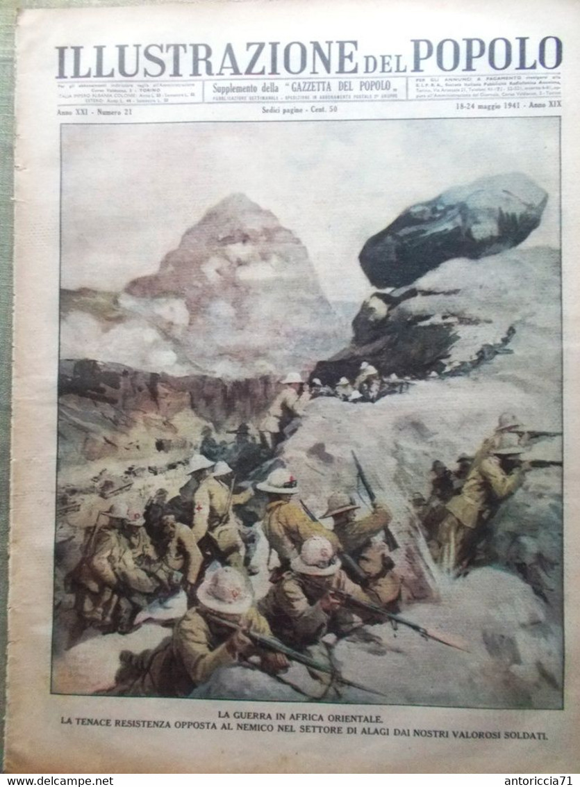 Illustrazione Del Popolo 24 Maggio 1941 WW2 Coppi Spie Eweler Bersaglieri Savoia - War 1939-45