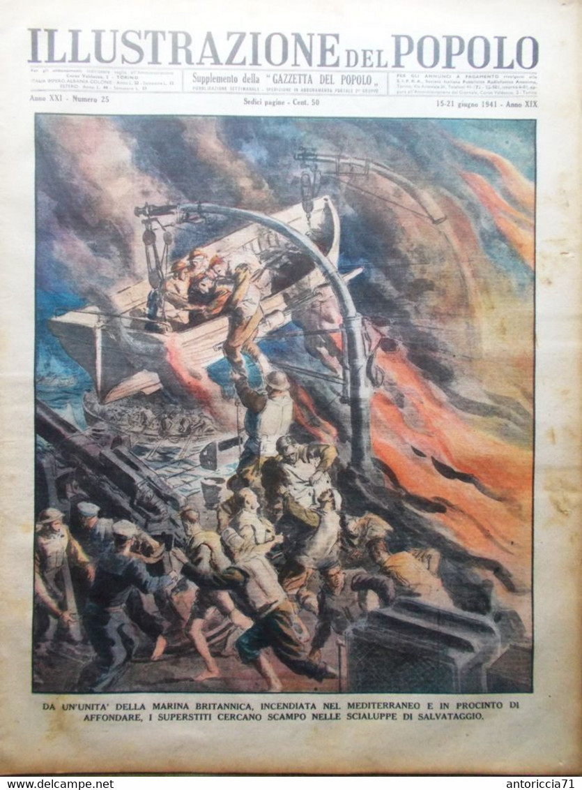 Illustrazione Del Popolo 21 Giugno 1941 WW2 Ferrovieri Mignatta Mantova Zoccoli - Guerre 1939-45