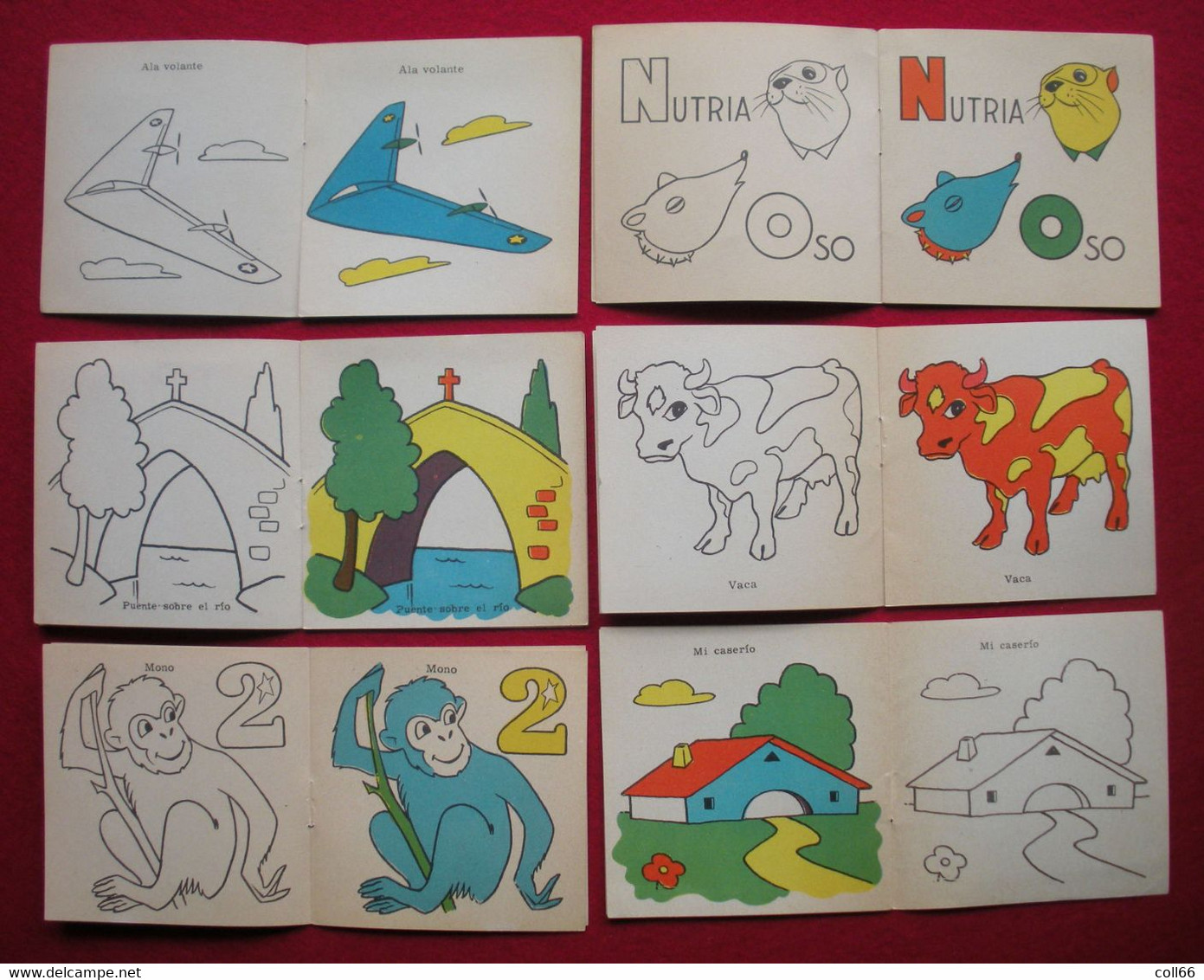 Colleccion 1960-63 Cris 6 Albums à Colorier Pour Enfants Editorial Fher Bilbao 10x9.8cm 8 Pages Spain - Libros Infantiles Y Juveniles