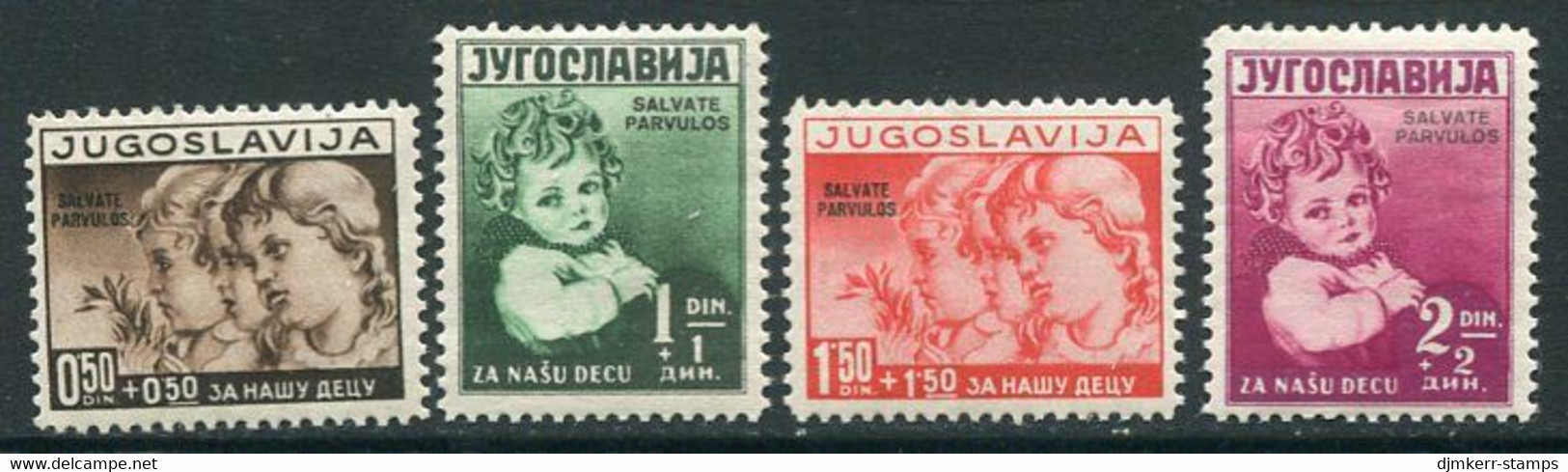YUGOSLAVIA 1938 Child Welfare With Overprint  LHM / *.  Michel 366-69 - Neufs
