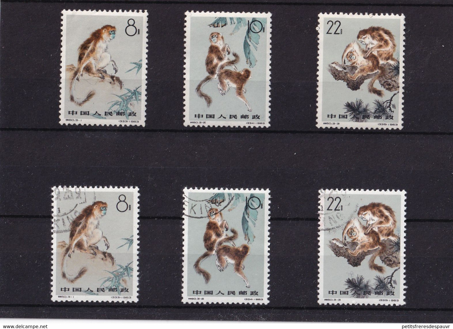 CHINA  - 1963 – 2 Sets Of Michel 741 To 743 – One Serie Is Mint With Hinge And The Other One Is Used – Very Fine - Unused Stamps