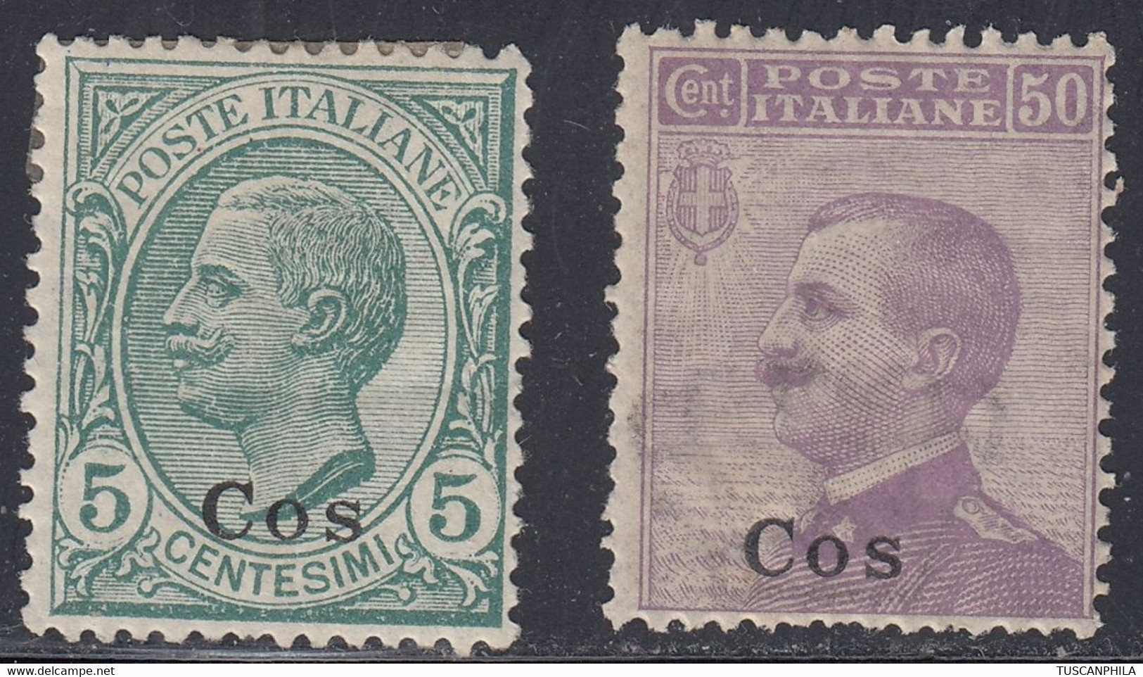 1912 2 Valori MNH** MH* Sass. 2-7 Cv 205 - Aegean (Coo)