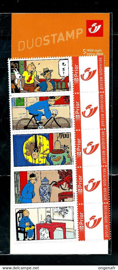 Bande-Dessinée: Tintin  En Chine (Lotus Bleu) Plaquette De 5 Duostamps Sous Blister Scellé (**) Hergé - Autres & Non Classés