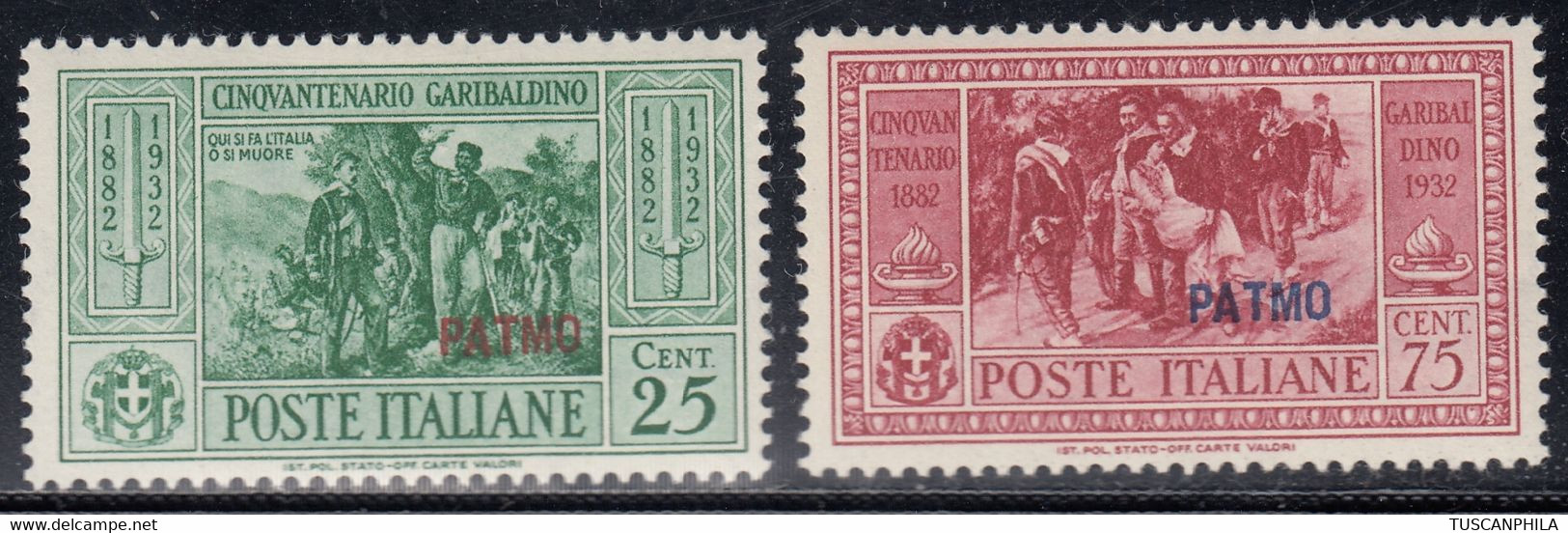 1932 2 Valori MH* Sass. 19-22 Cv 112 - Egée (Patmo)