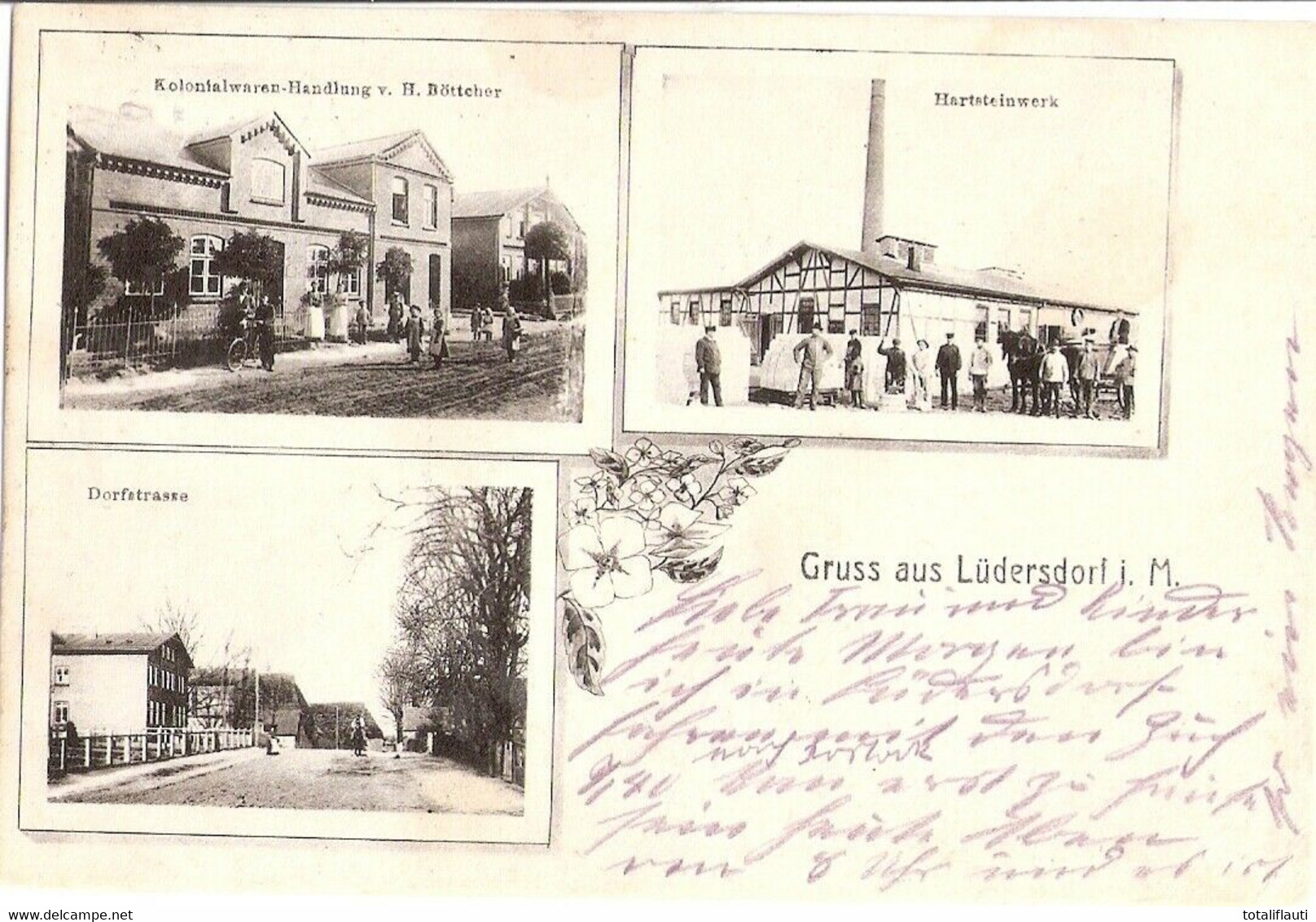 LÜDERSDORF Mecklenburg B Schönberg Hartsteinwerk Kolonialwarenladen Gelaufen Als Feldpost 14.10.1915 TOP-Erhaltung - Grevesmühlen