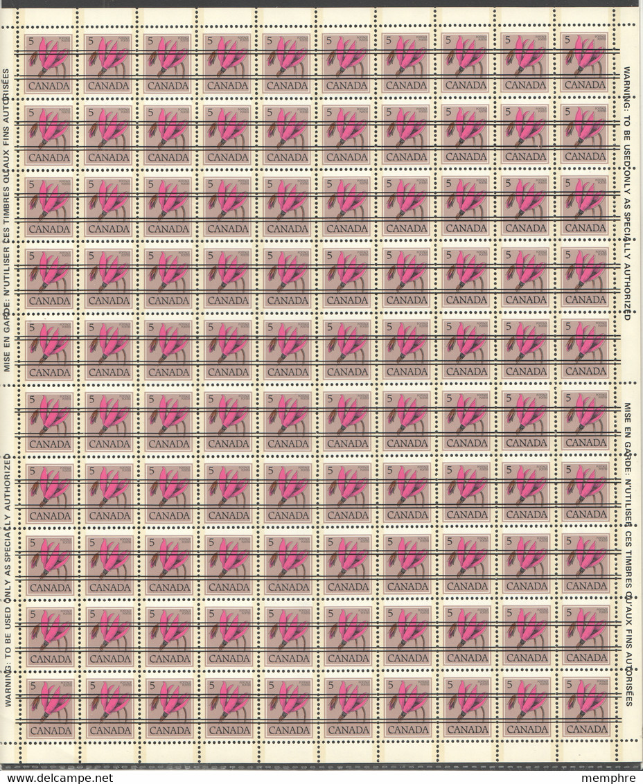 1977  5¢ Flower Precancelled Préoblitéré Sc 710xx  Complete MNH Sheet - Feuille ** - Voorafgestempeld