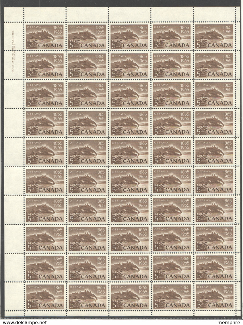 1965  Ottawa   Capital City  Sc 442  Full Sheet Of 50 MNH - Fogli Completi