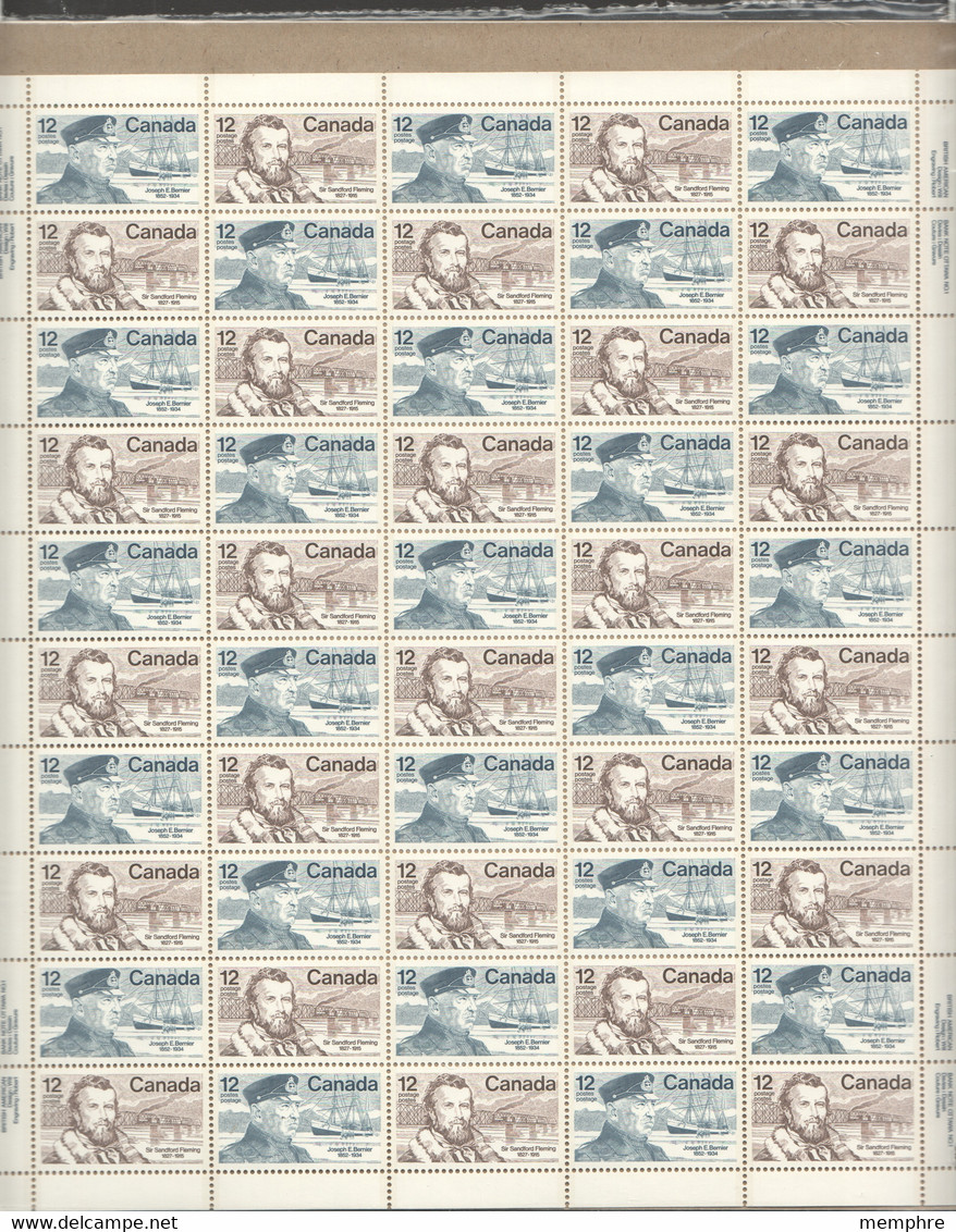 1977  Fleming, Bernier  Sc 738-9   Full Sheet Of 50 MNH In Unoponed Package - Hojas Completas