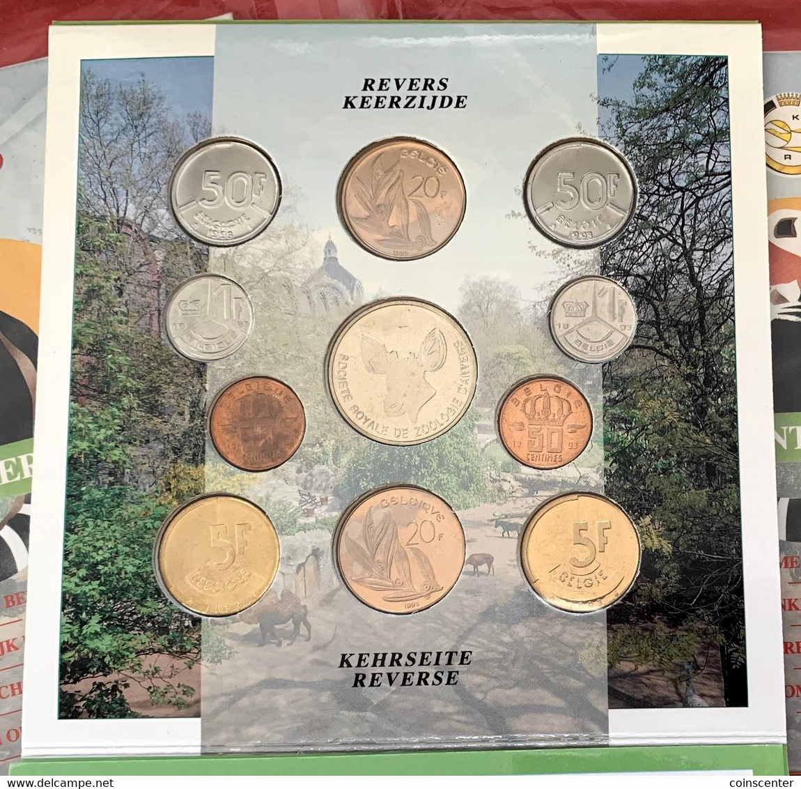 Belgium 1993 10 Coins Mint Set (+ Token) "Zoo Antwerpen" BU - FDC, BU, BE, Astucci E Ripiani