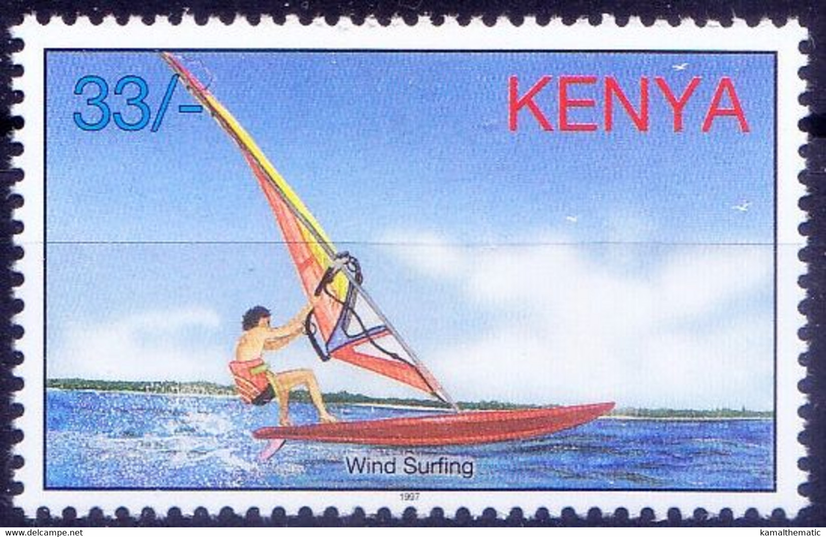 Kenya 1997 MNH, Wind Surfing, Sports, Ships & Boats - Wasserski