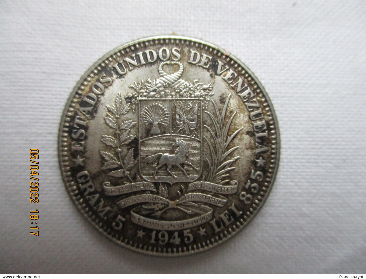 Venezuela: 1 Bolivar 1945 - Venezuela