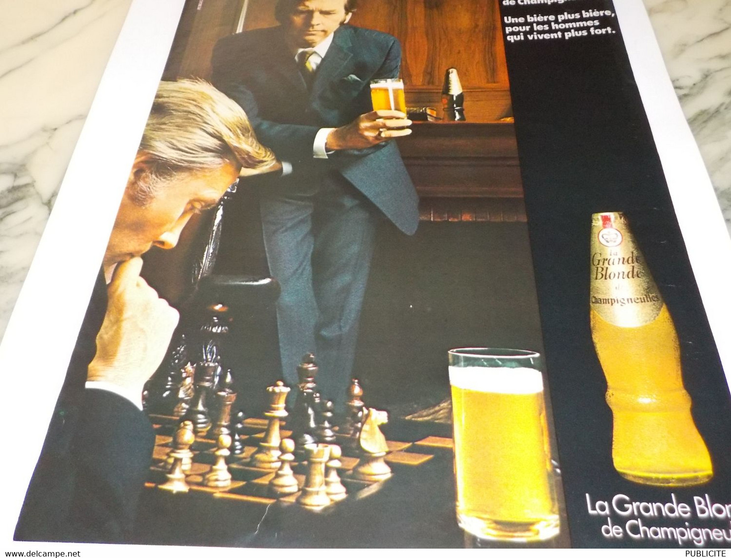 ANCIENNE  PUBLICITE LA GRANDE BLONDE DE CHAMPIGNEULLES 1971 - Alcools