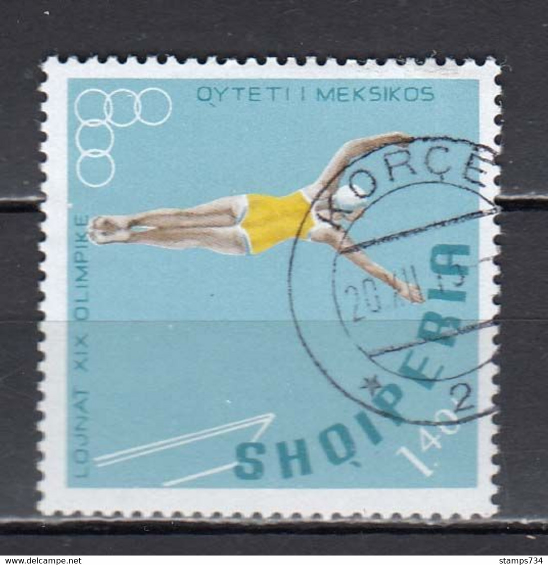 Albania 1968 - Olympic Games, Mexico: Diving Mi-Nr. 1313, Used - Diving