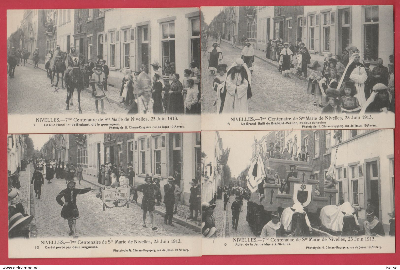 Nivelles - Procession / 12 Cartes Postales - 7me Centenaire De Ste Marie ...23 Juin 1913 ( Voir Verso ) - Nijvel