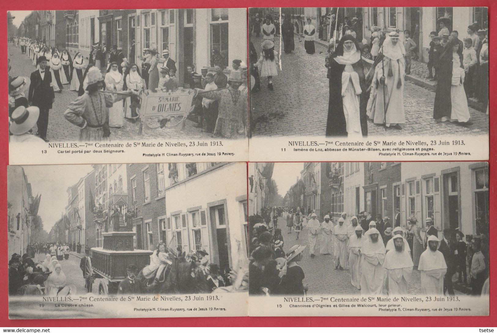 Nivelles - Procession / 12 Cartes Postales - 7me Centenaire De Ste Marie ...23 Juin 1913 ( Voir Verso ) - Nijvel