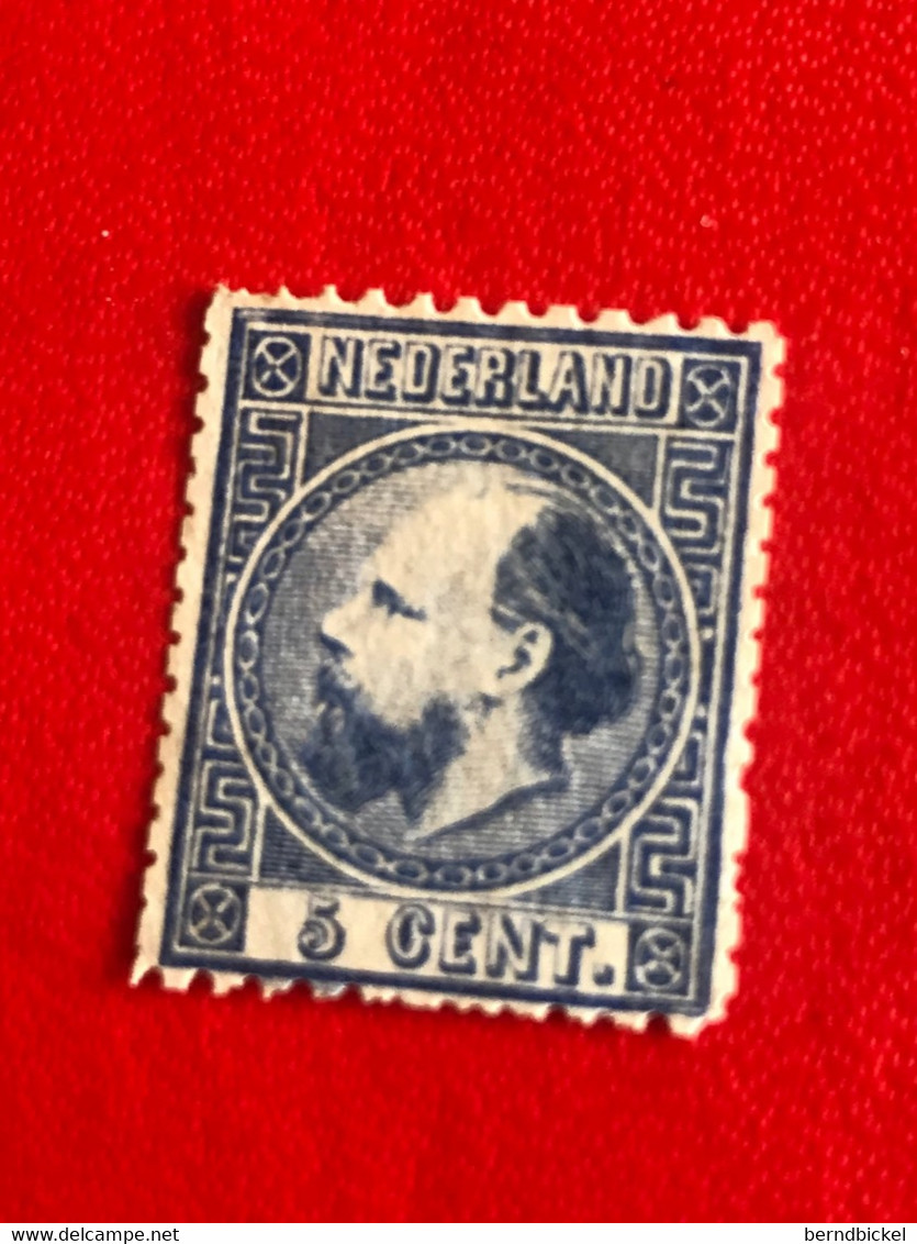 Niederlande 1867 5 Cent Blau Ungebraucht Michel 7 I A Zähnung 12:12 1/2 - Neufs