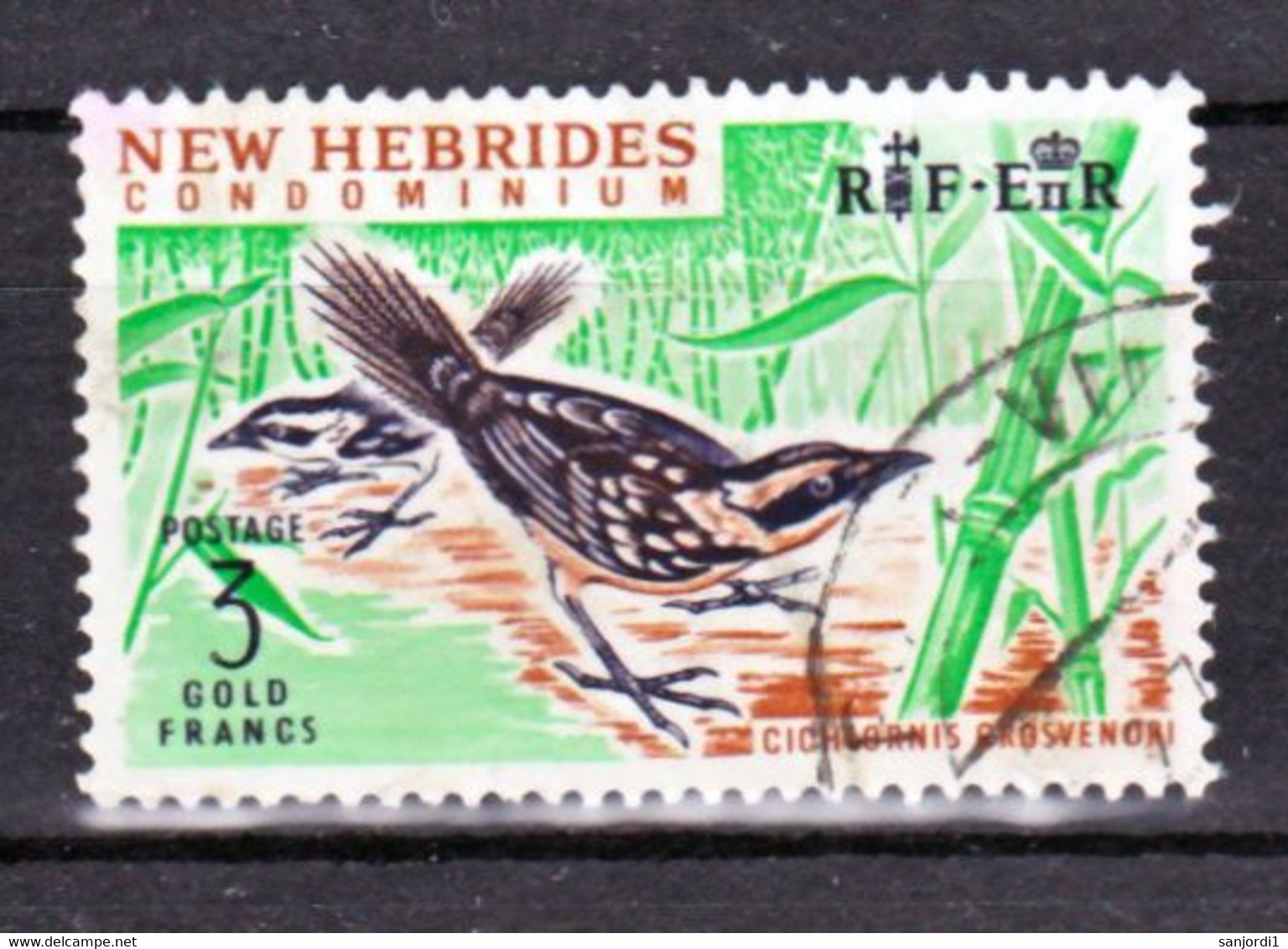 Nouvelles Hébrides 222 Oiseau Cichlornis Grosveroni Oblitéré Used Cote 19 - Oblitérés