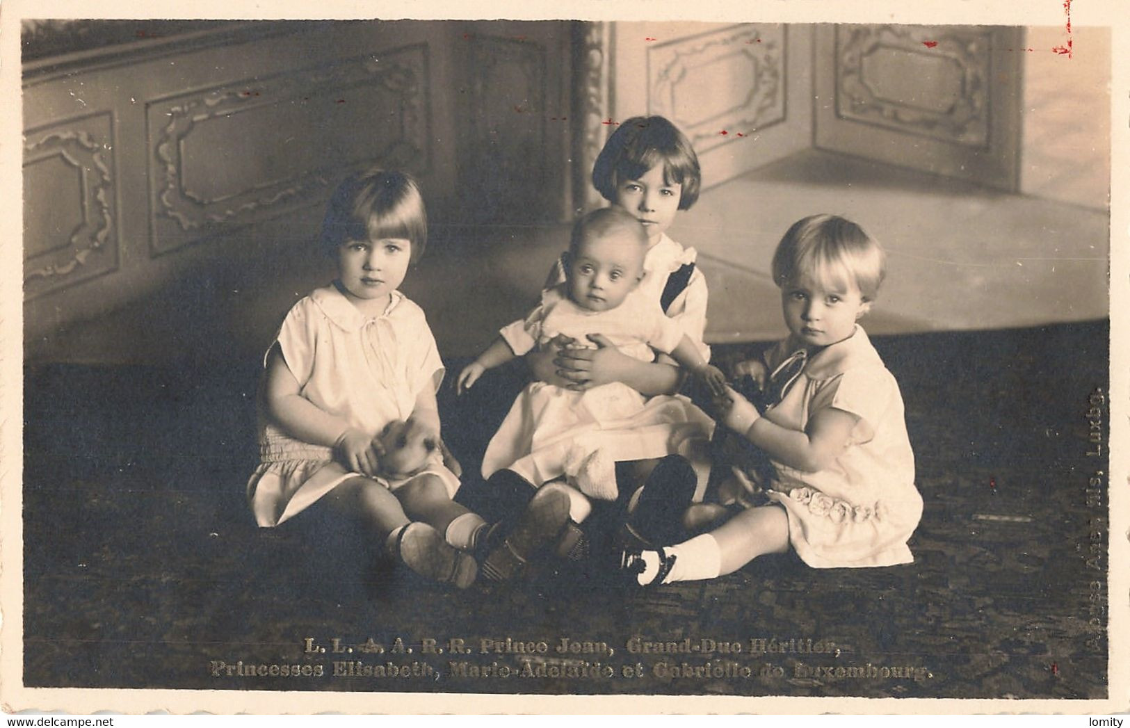 Luxembourg Famille Royale Carte Photo Aloyse Prince Jean Princesse Elisabeth Marie Adelaide  Gabrielle CPSM PF - Famiglia Reale