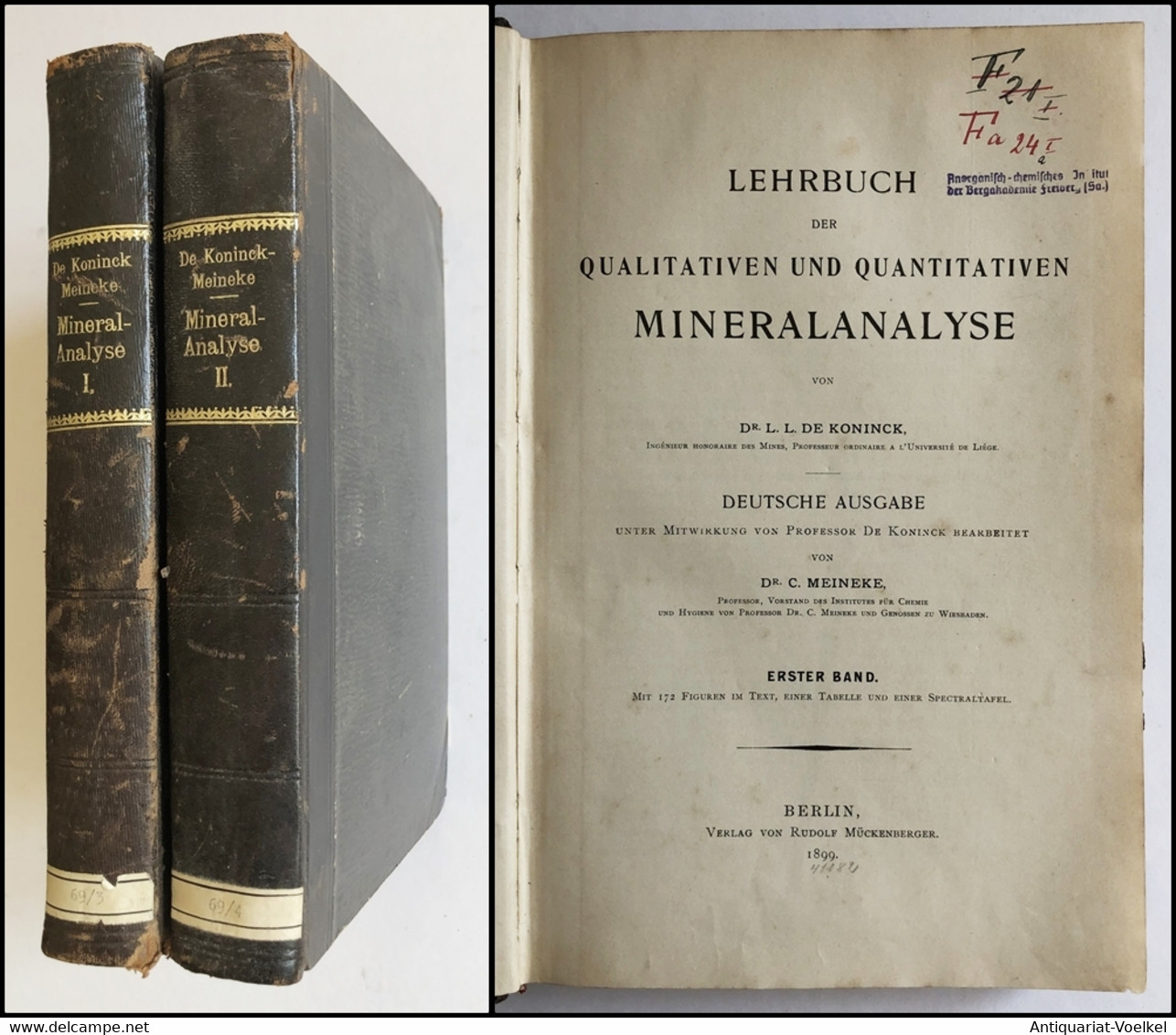 Lehrbuch Der Qualitativen Und Quantitativen Mineralanalyse. 2 Bände. - Techniek