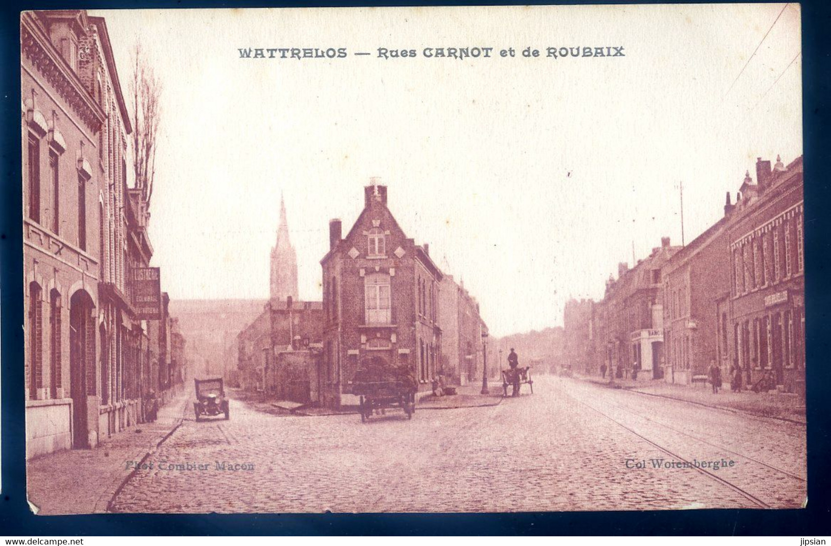 Cpa Du 59 Wattrelos  Rues Carnot Et De Roubaix    FEV22-58 - Wattrelos