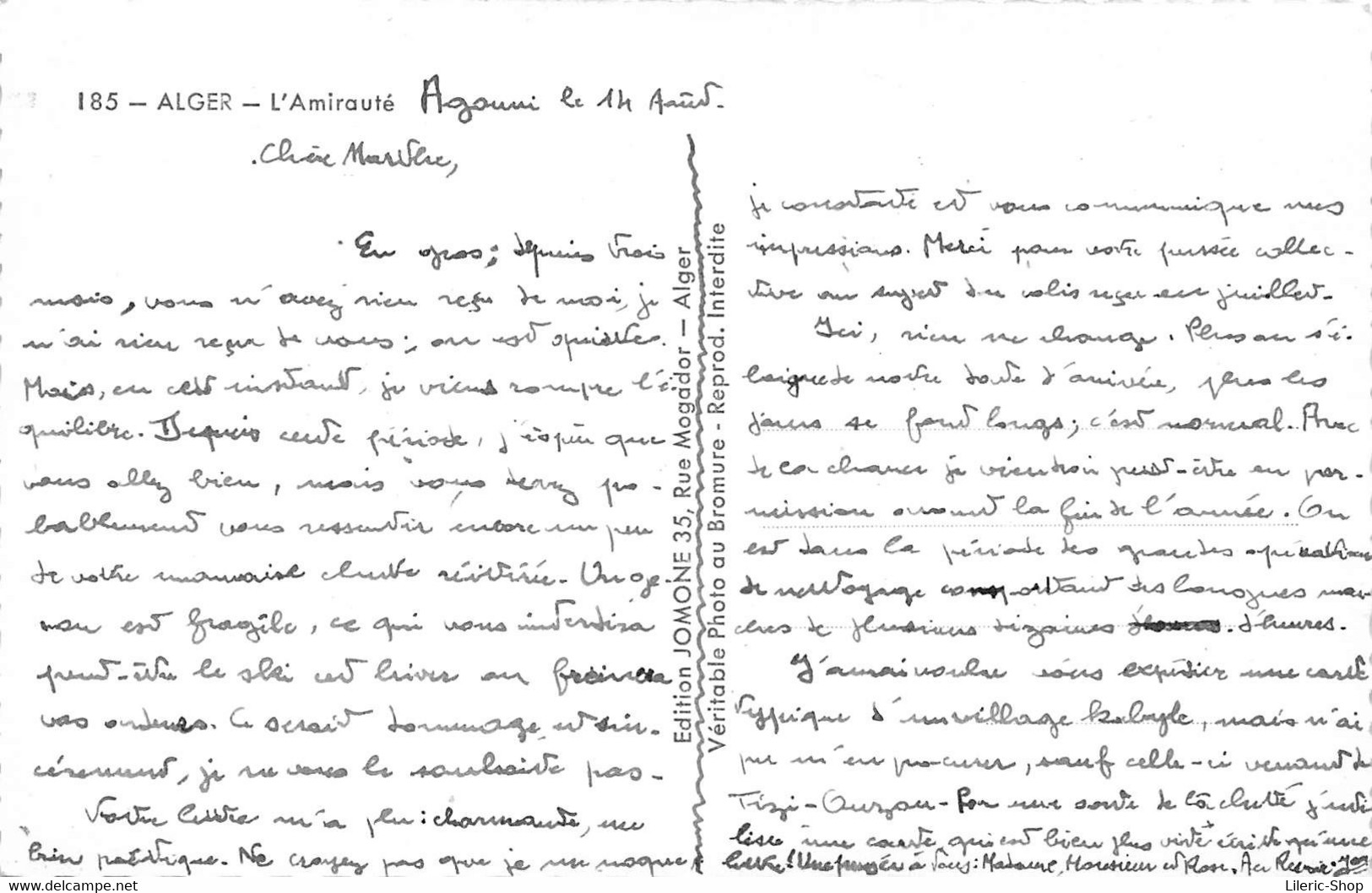 ALGER - L'Amirauté - Voilier De Plaisance "Mon Plaisir" - CPSM ± 1950 ( ͡♥ ͜ʖ ͡♥) ♥ - Algerien