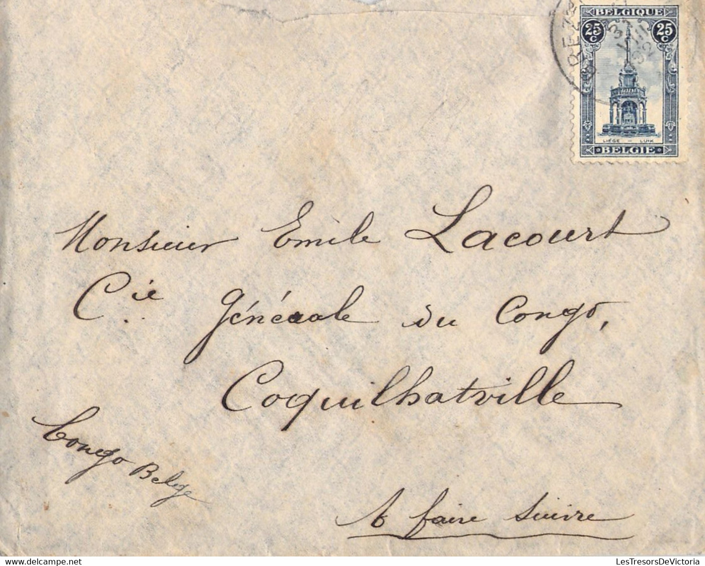 Belgique - COB 164  Sur Enveloppe Envoyé Au Conseiller Général Du Congo - Congo Belge - Storia Postale