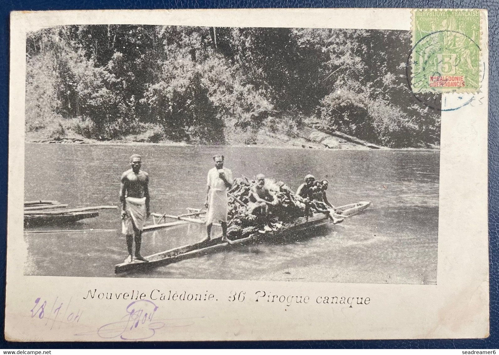 Nouvelle Caledonie CPA Avec N°59 5c Vert Jaune Datée Du 28 Janvier 1904 De NEPOUI Pour Rozoy En Brie RR - Storia Postale