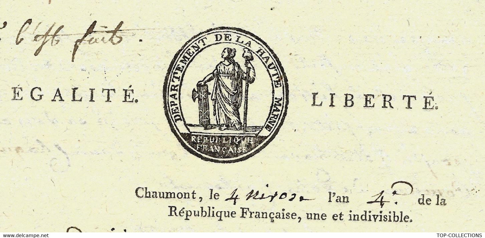 .1795 DEPARTEMENT DE HAUTE MARNE Pour Canton De Auberive RAPPEL A L'ORDRE POUR LES RÔLES DE CO - Documentos Históricos